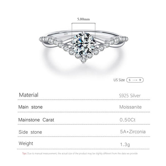 S925 Silver Moissanite Ring