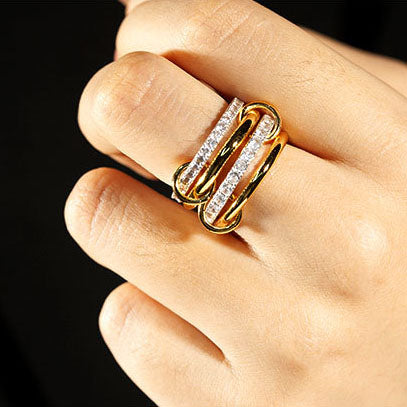 Stacked Copper Zirconia Ring
