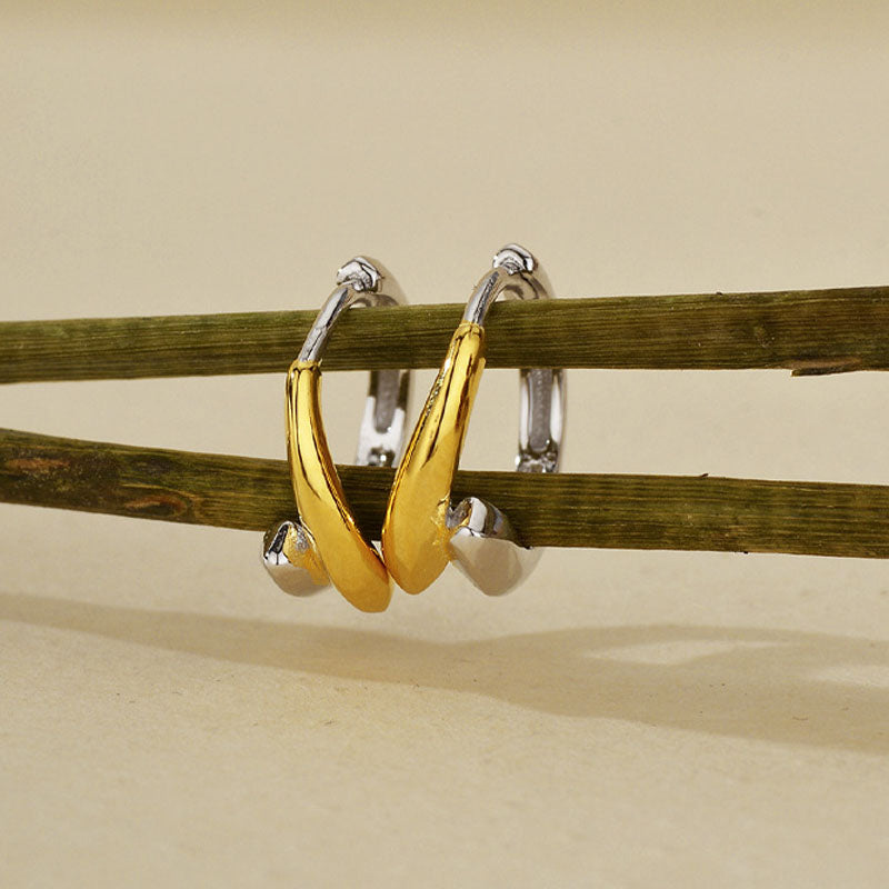 S925 Silver Gold-silver Earrings