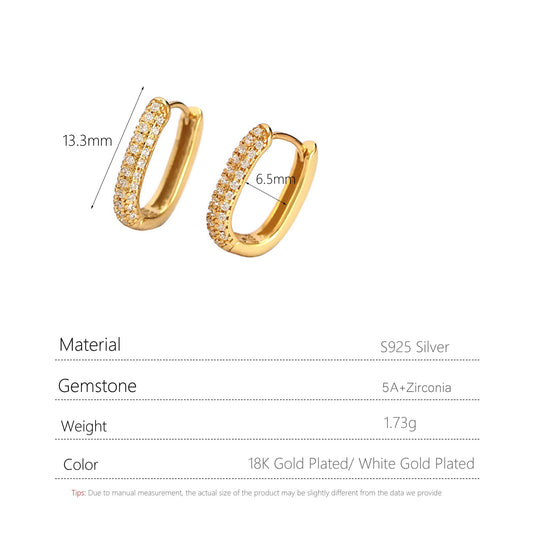 S925 Silver U-shaped Earrings