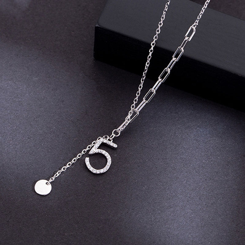 S925 Silver Number 5 Necklace