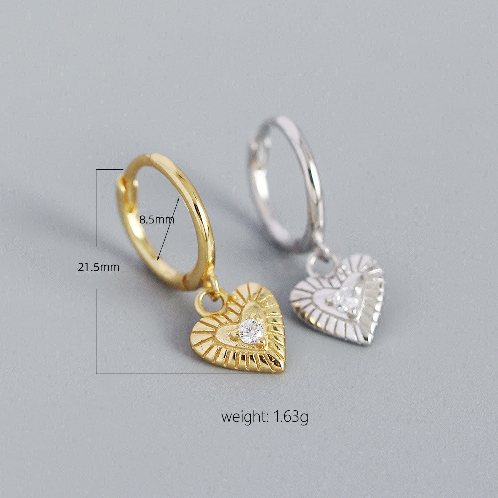 S925 Silver Heart-shaped Earrings