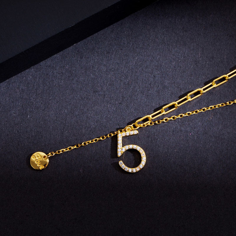 S925 Silver Number 5 Necklace
