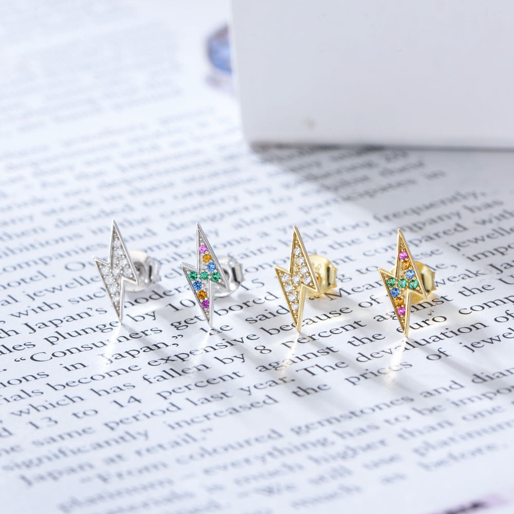 S925 Silver Lightning-shaped Earrings