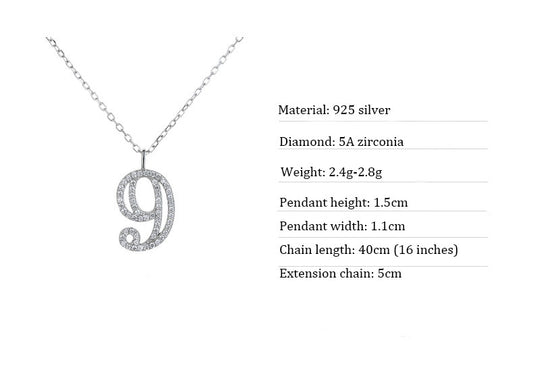 S925 Sliver Zirconia Number Necklace