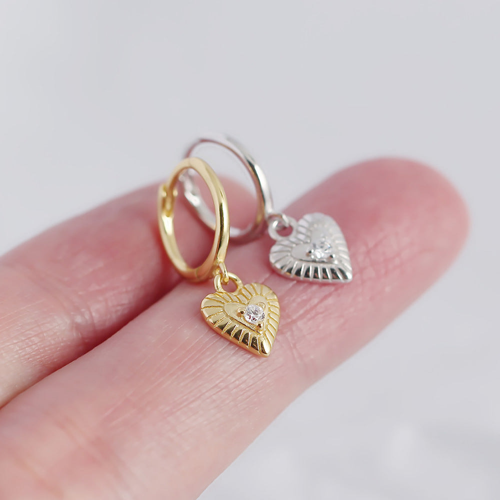 S925 Silver Heart-shaped Earrings