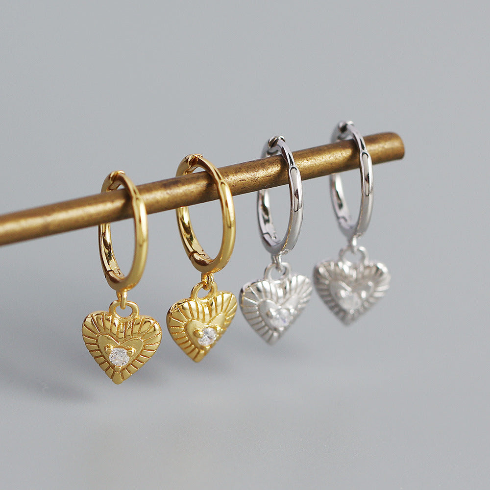S925 Silver Heart-shaped Earrings