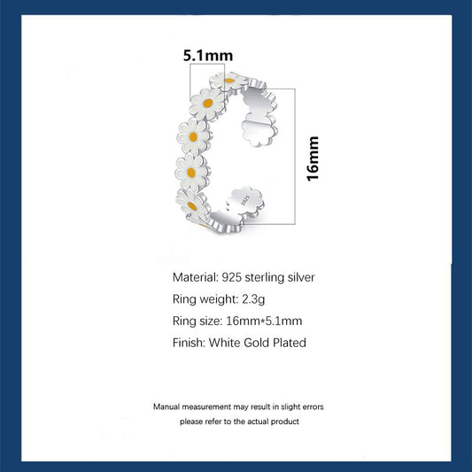 S925 Silver Daisy Ring