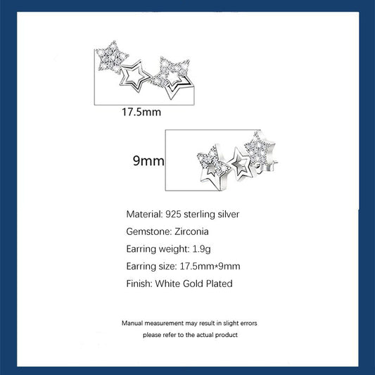 S925 Three-Star Earrings