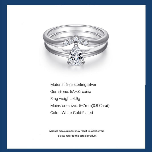 S925 Silver V shape Ring