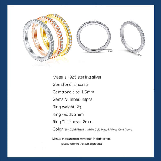 S925 Zirconia Basic Rings