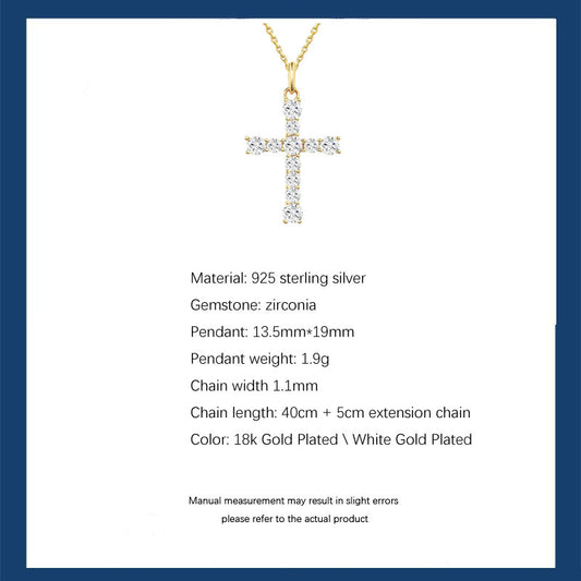 S925 Silver Cross Necklace