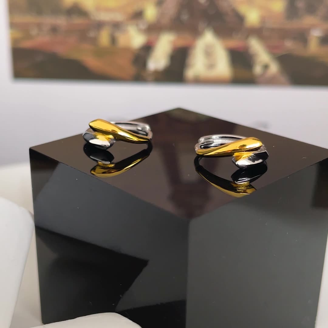 S925 Silver Gold-silver Earrings