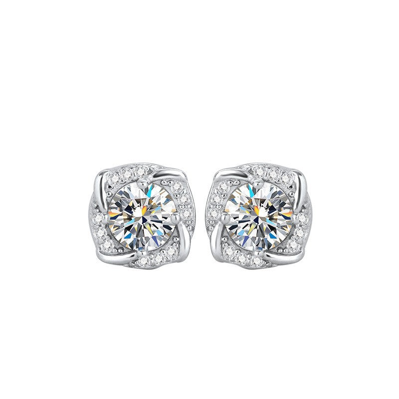 S925 Silver Moissanite Earrings Stud