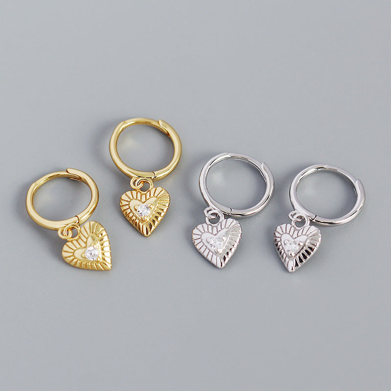 S925 Silver Heart-shaped Earrings