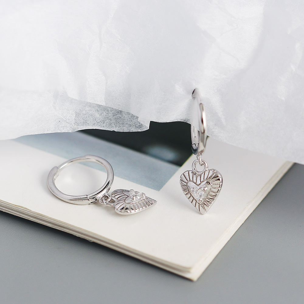 S925 Silver Heart-shaped Earrings