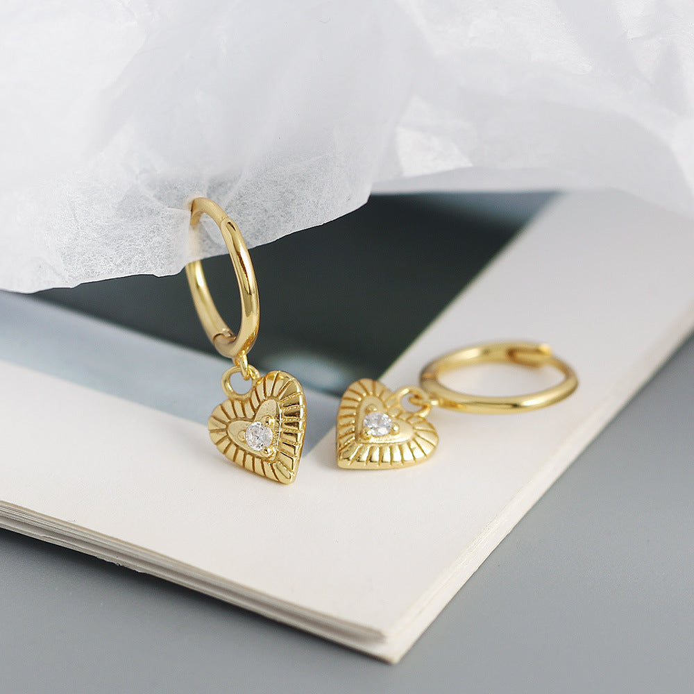 S925 Silver Heart-shaped Earrings