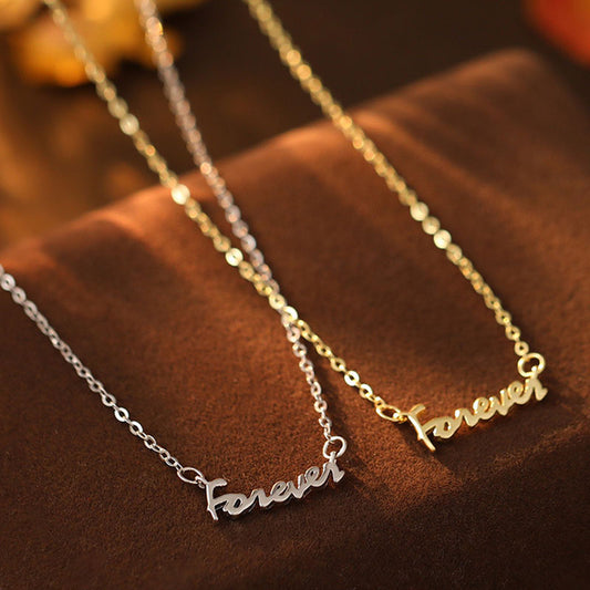 S925 Silver Forever Letter Necklace