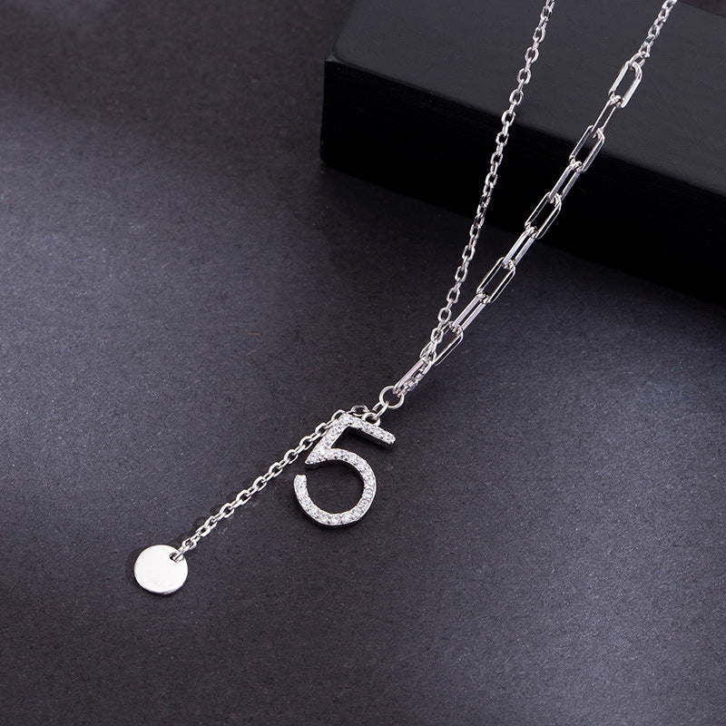 S925 Silver Number 5 Necklace