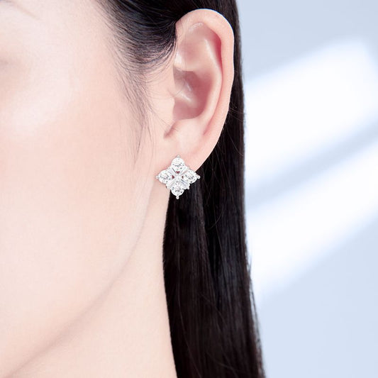 S925 Four-Leaf Clover Earrings