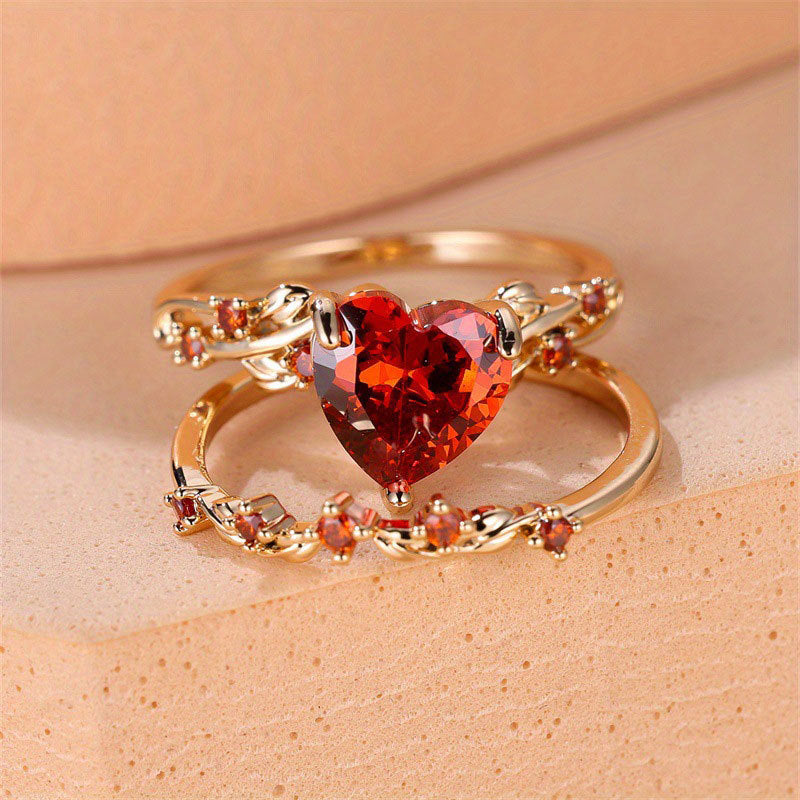 Herzförmiger Zirkonia-Ring