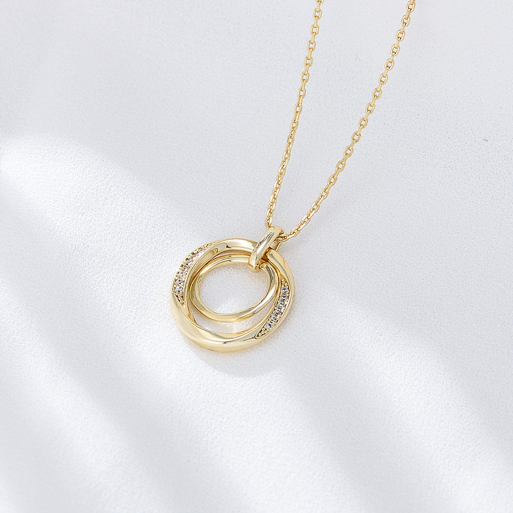 S925 Silver Double-circle Necklace