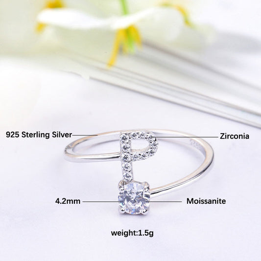 S925 Silver Moissanite/Zirconia Ring