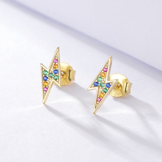 S925 Silver Lightning-shaped Earrings