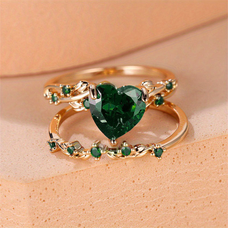 Herzförmiger Zirkonia-Ring