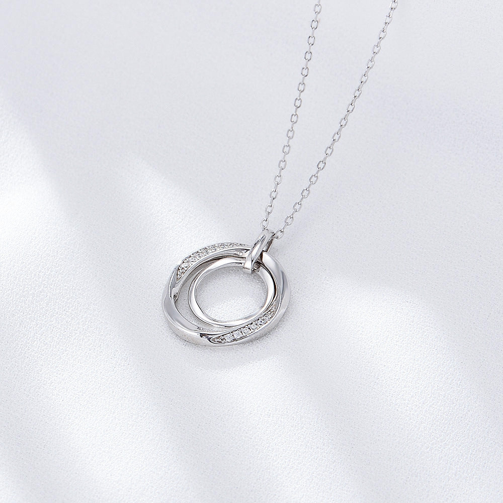 S925 Silver Double-circle Necklace