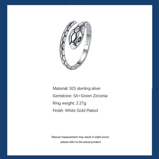 S925 Silver Snake Ring