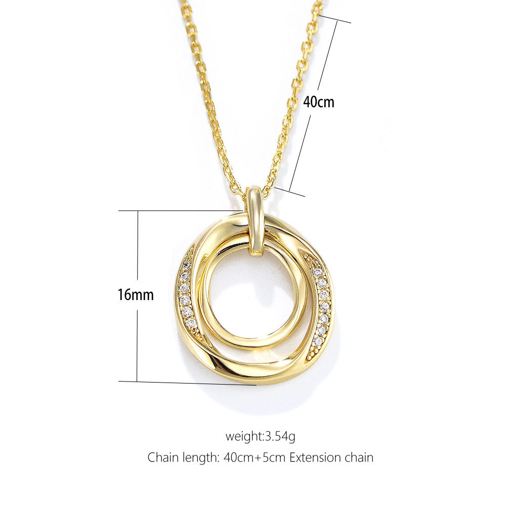 S925 Silver Double-circle Necklace