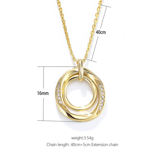 S925 Silver Double-circle Necklace