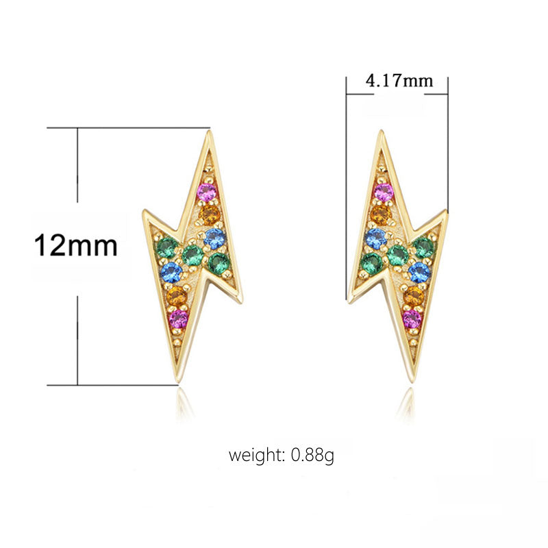 S925 Silver Lightning-shaped Earrings