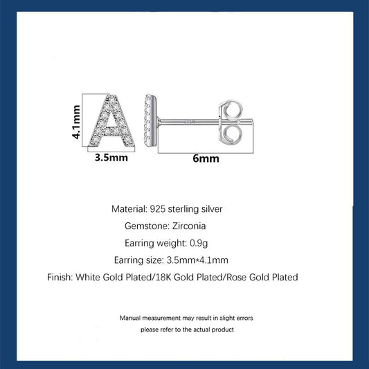 S925 Letter Earrings