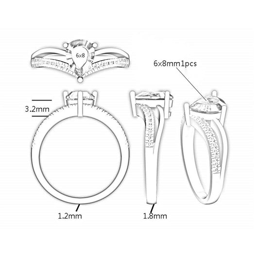 S925 Silver Teardrop Ring