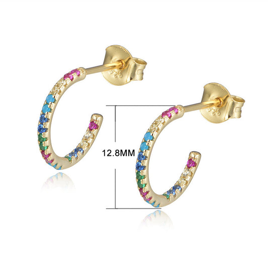 S925 Silver C-shaped Earrings