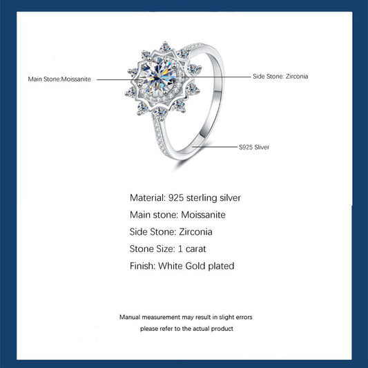 S925 Silver Moissanite Ring