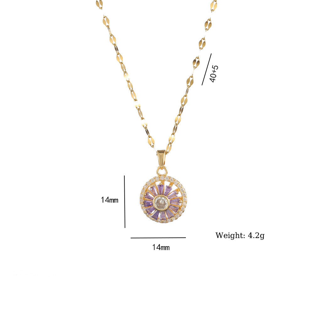 Ensemble de bijoux en zircone à fleurs tournantes