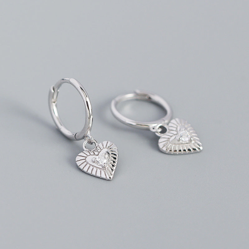S925 Silver Heart-shaped Earrings