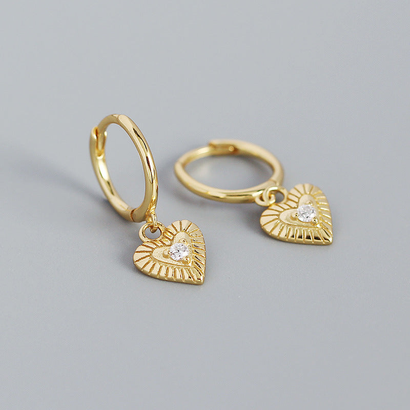 S925 Silver Heart-shaped Earrings