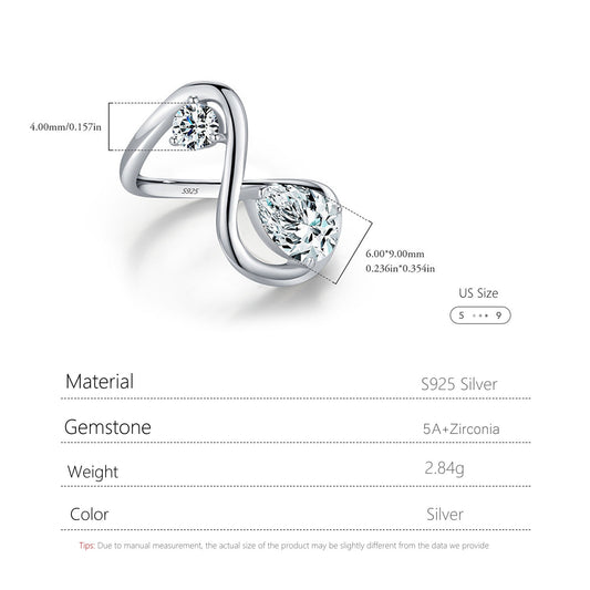 S925 Silver Fluid Curve Ring