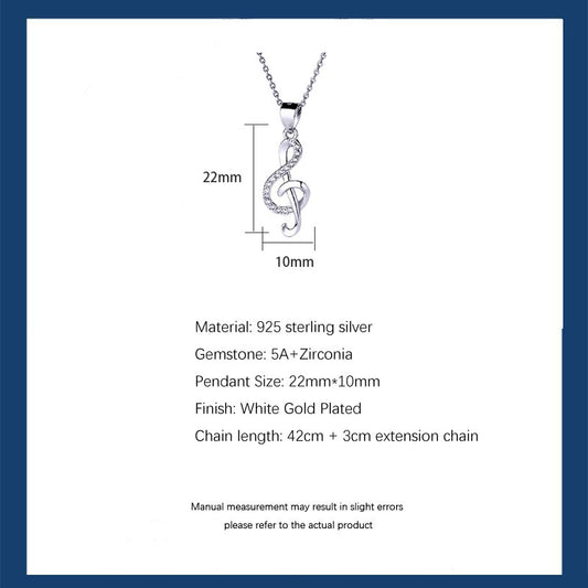 S925 Silver Musical Symbol Necklace
