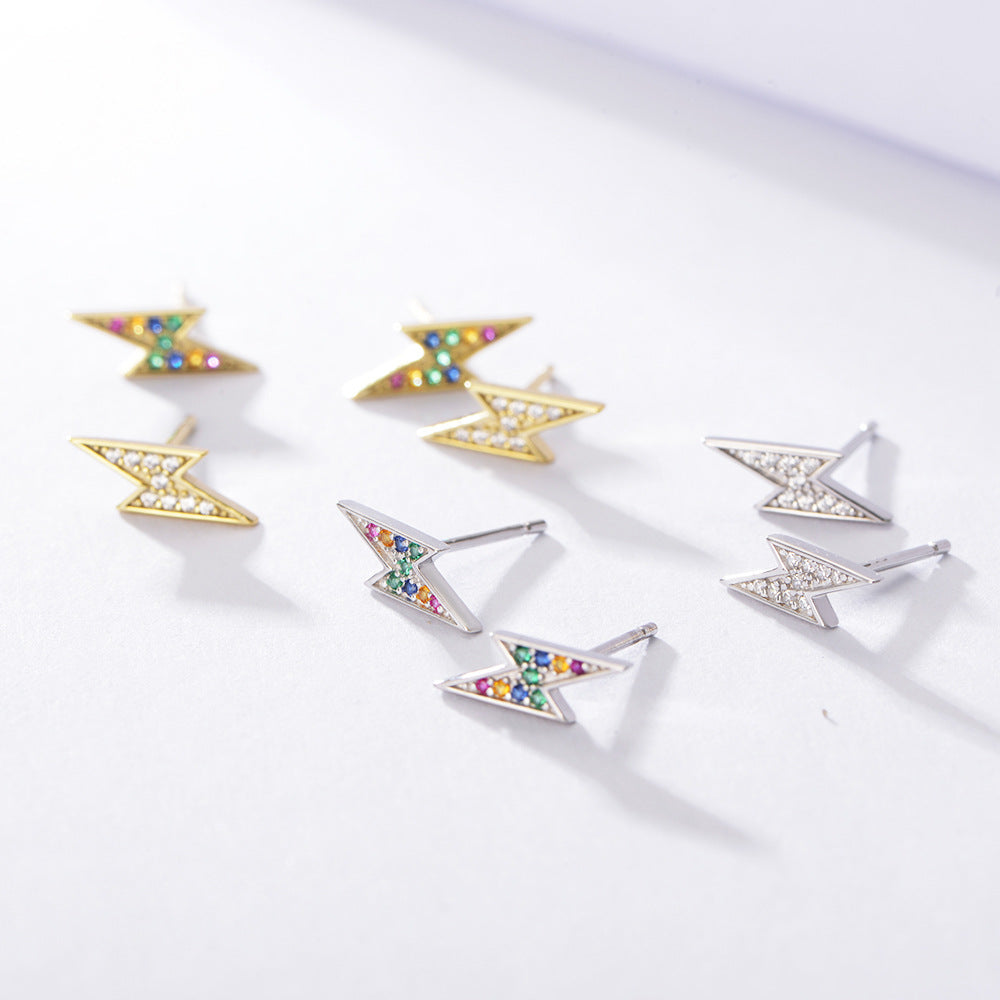S925 Silver Lightning-shaped Earrings