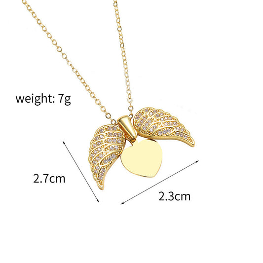 Wing Copper Zirconia Necklace