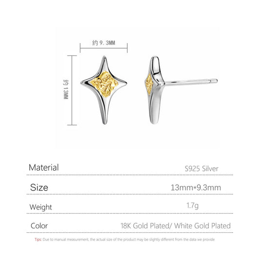 S925 Silver Star-shaped Earrings