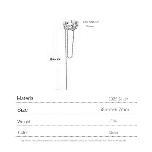 S925 Silver Tassel Ear Clips