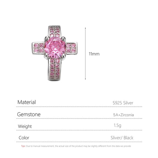 S925 Silver Cross Ear Clips