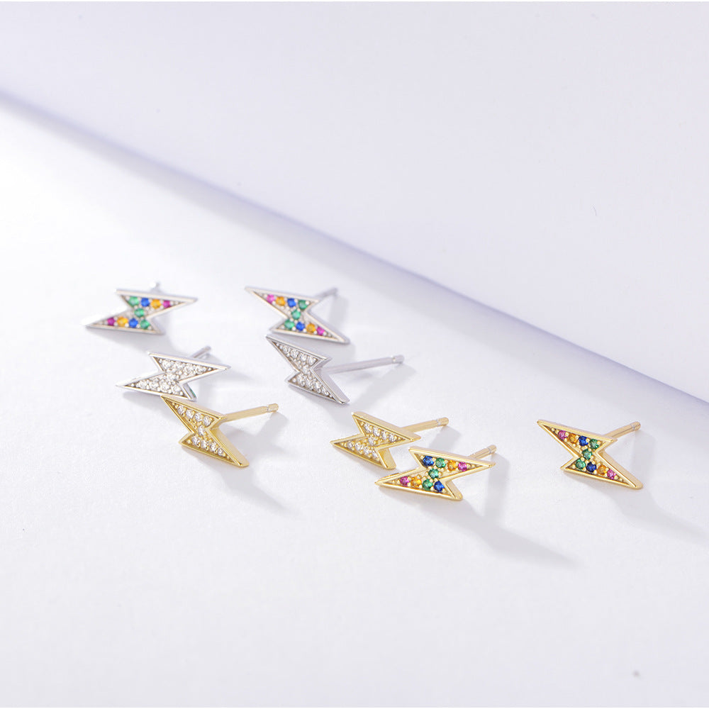 S925 Silver Lightning-shaped Earrings