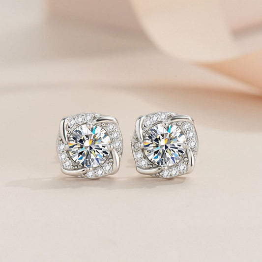 S925 Silver Moissanite Earrings Stud